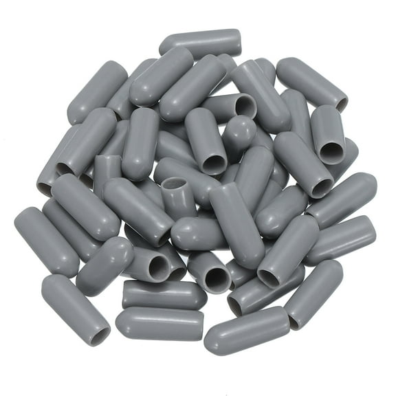 Uxcell Screw Thread Protectors End Caps Vinyl 50 Pcs 5mm Grey