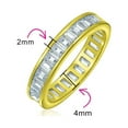 thumbnail image 4 of Bling Jewelry Womens Cubic Zirconia Cocktail Statement Ring: Emerald Cut Baguette CZ Eternity Band, 4 of 6