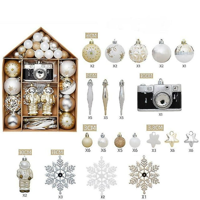 Bolas De Navidad, Decoraciones Para Árboles De Navidad 70 Piezas, Bolas De Decoración De Plástico, Decoración Navideña