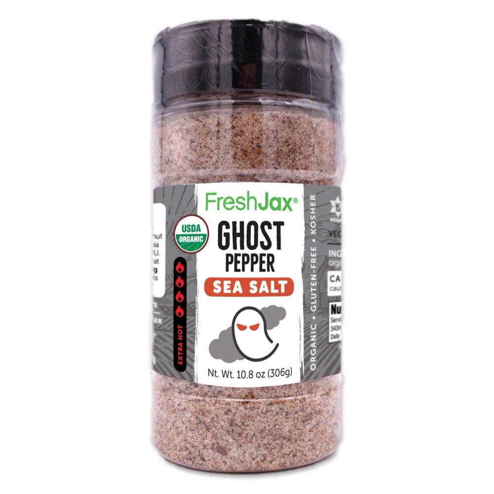 FreshJax Ghost Pepper Fiery HOT Seasoned Sea Salt 10.8 oz
