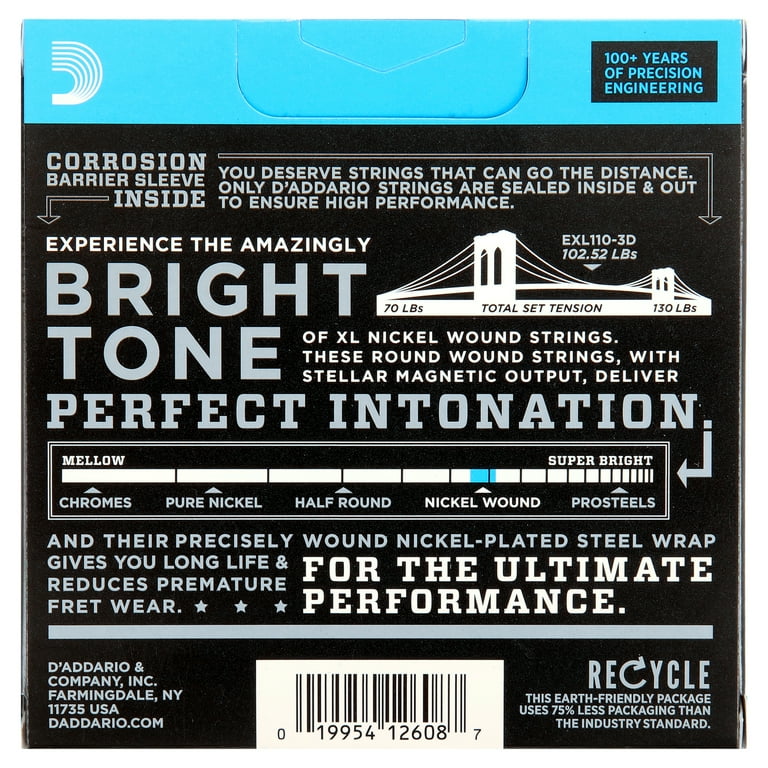 エヌ NYXL1149 Nickel Wound | Electric Guitar Strings | D'Addario