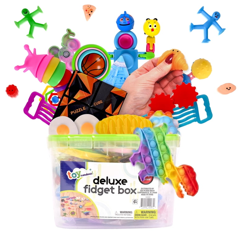 Giggle Zone Fidget Box with 24 Sensory Toys and Storage Container