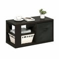 thumbnail image 5 of Furinno Viola Coffee Table, Side Table with Open Shelves and Storage Bin, Dark Oak/Black, 5 of 6