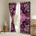 thumbnail image 3 of Manfei Vintage Victorian Flower Black Out Curtains,Damask Theme Curtains Pack of 2 (42x63 Each),Black Pink Bedroom Curtains For Teens,Luxury Bedroom Decor, 3 of 6