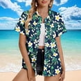 thumbnail image 5 of Aloohaidyvio Hawaiian Shirt for Women Tropical Floral Printed V Neck Shirts Soft Cool Summer Beach Button Up Blouse, 5 of 5