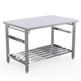 thumbnail image 2 of Table en Acier Inoxydable pour Préparation et Travail, Table de Préparation Commerciale Pliante Robuste en Acier Inoxydable 24 x 60 Pouces avec Tablette Inférieure Ajustable, 2 of 7