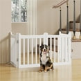 thumbnail image 2 of Yaheetech 24"H Freestanding Wooden Fence with 2 Support Feet, White, 2 of 8