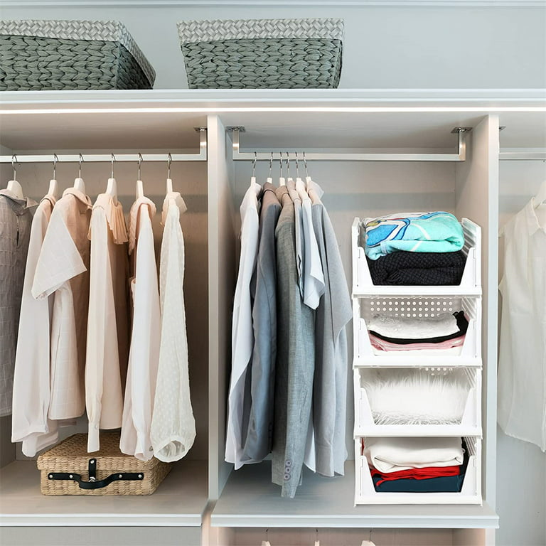 Closet Organizers and Storage Shelves for Clothes, Collapsible Stackable  Storage