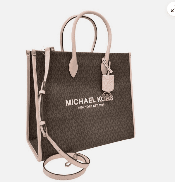Michael Kors Womens Mirella Large Tote Crossbody Bag Brown MK