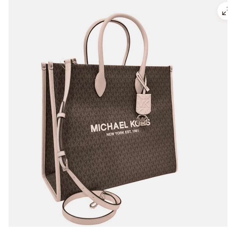 Michael Kors Womens Mirella Large Tote Crossbody Bag Brown MK