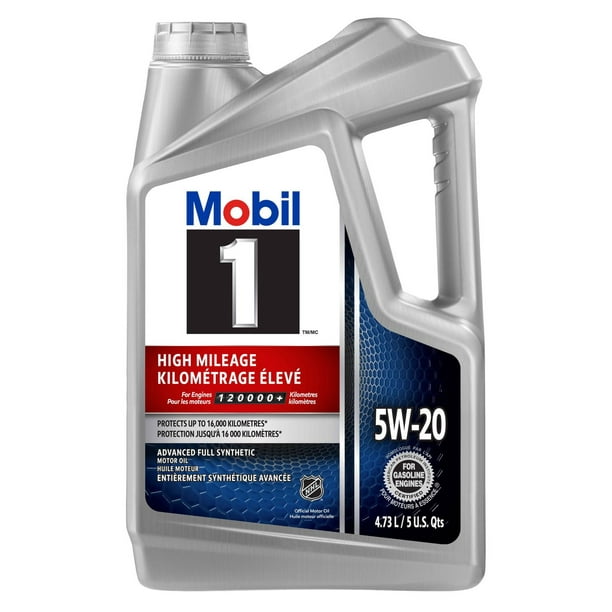 Mobil 1™ High Mileage Full Synthetic Engine Oil 5W-20, 4.73 L