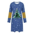 thumbnail image 5 of FDGIU Women's Christmas Sleep Dress, Long Sleeve Comfy Soft Nightie, Round Neck Tshirt Dress Casual House Dress, 5 of 6