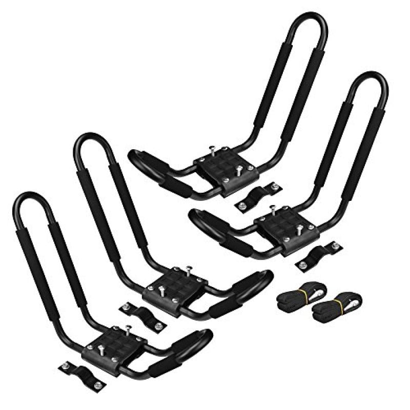 2 Pairs Snowboard Kayak Carrier Boat Canoe Surf Ski Board Roof Top Mounted Rack by