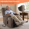 thumbnail image 5 of Triple Motor Power Lift Recliner with Massage and Heat, Electric Recliner Chair for Elderly, Adjustable Headrest, Infinite Position, Cup Holders, USB Ports, Brown, 5 of 11