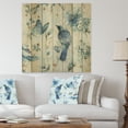 thumbnail image 2 of Designart 'Watercolor Indigold Flower III' Farmhouse Print on Natural Pine Wood, 2 of 3
