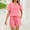 Pink, variant on QUNYINEY Comfy Pajamas for Women Set White Short Sleeve 2 Piece Shirts And Shorts V Neck with Pockets Drawstring Women Loungewear Set
