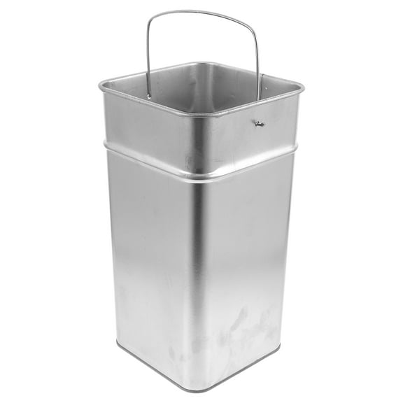 Masteelf Garbage Can Bucket Metal Trash Bin Galvanized Sheet Large Capacity Silver 12.18x6.68in 1Pcs