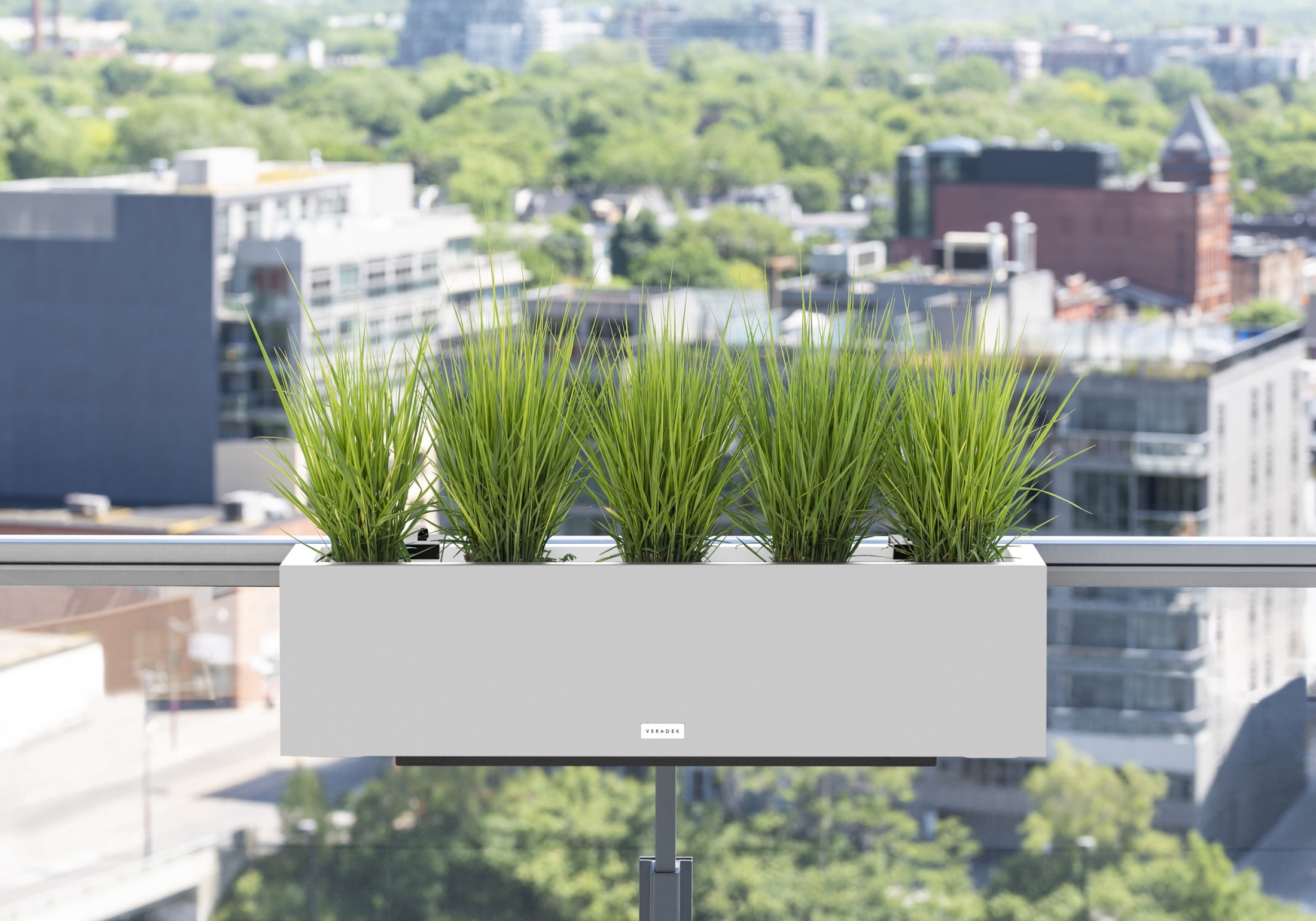 Veradek Block Series Trough 36" Plastic Planter w/ Bracket - White