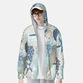 thumbnail image 2 of Kdxio Algae Corals and Seashells Print Women Men Sun Protection UPF 50+ Jackets Zip Up Long Sleeve Hoodie Hiking Lightweight with Pockets, 2 of 7