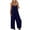 Dark Blue, variant on Women's V Neck Jumper Harem Jumpsuit Romper,Baggy One Piece Overalls Summer Casual Solid Beach Yoga Wide Leg Playsuit