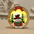 thumbnail image 1 of Wood Ornaments for Christmas Tree, Rustic Christmas Tree Decorations with Light, Reindeer Ornaments for Christmas Tree Wooden Christmas Ornaments 2 Pc(Snowman), 1 of 7