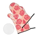 thumbnail image 3 of XMXT Waterproof Oven Mitts and Pot Holders Sets, Two Color Romantic Roses Sets Kitchen Cooking Heat Resistant, 4 Pcs, 3 of 8