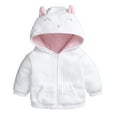 thumbnail image 2 of Adeawade Girls Winter Coats 3-6 Months Jacket Rabbit Ears Hooded Zipper Thicken Windproof Warm Outwear Soft Clothes White, 2 of 8
