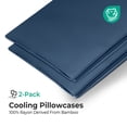 thumbnail image 2 of COOKEY Pillow Cases King Size Set of 2, Rayon Derived from Bamboo Pillowcases, Breathable & Cooling Pillow Covers with Envelope Closure, Navy Blue, 20*36inches, 2 of 8