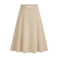 thumbnail image 6 of Twczz Girls Flowy Skirts- Cute Casual Elastic Waist Stretch Summer Kids School Uniforms Khaki Size 6, 6 of 8