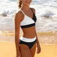 thumbnail image 6 of Purcolt Girls High Waisted Bikini Sets 2 Piece Color Block Swimsuits V Neck Adjustable Straps Bathing Suits Swimwear for Girl 5-16Y, 6 of 8