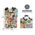 thumbnail image 2 of Yayeee Freestanding Laundry Hamper with Handle Collapsible Large Storage Basket for Clothes, Black Flowers Pattern, 2 of 7