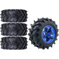 thumbnail image 6 of LINLIN 4PCS 1/10 RC Monster Truck Wheel and Tire Set,125MM Rubber Tyres and 6 Spoke Plastic Wheel Rims Parts for Traxxas HIMOTO HSP HPI SCX10 TRX4 Tamiya Kyosho Buggy Crawler Car, 6 of 6