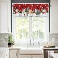 thumbnail image 2 of Goory 1-Piece Rod Pocket Kitchen Valance Christmas Short Curtain Cafe Tier Bathroom Scarf Xams Window Curtain Slot Top Window Drape Christmas Short Curtain L W:69"x H:22", 2 of 4