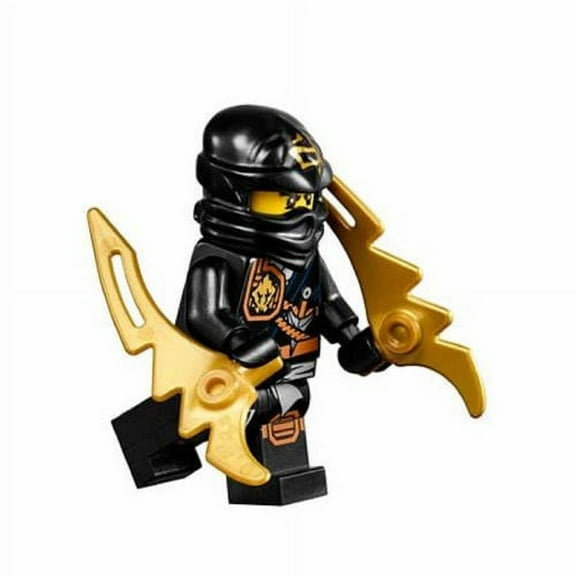 LEGO Ninjago Minifigure Cole Zukin Robe (Black Ninja) with Dual Gold Jagged Blades