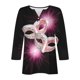 thumbnail image 4 of Fiudx Liquidación de Ahorros de Verano Blusa de Manga 3/4 Corta Estampada a La Moda para Mujer, Blusa Informal con Cuello Redondo, 4 of 5
