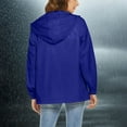 thumbnail image 4 of Tawop Jacket Women Raincoats for Women with Hood&Storage Bag Zip Pockets Waterproof Windbreaker Rain Jacket ,Blue ,S, 4 of 7