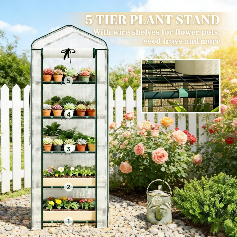 Garden Bed with Mini Greenhouse