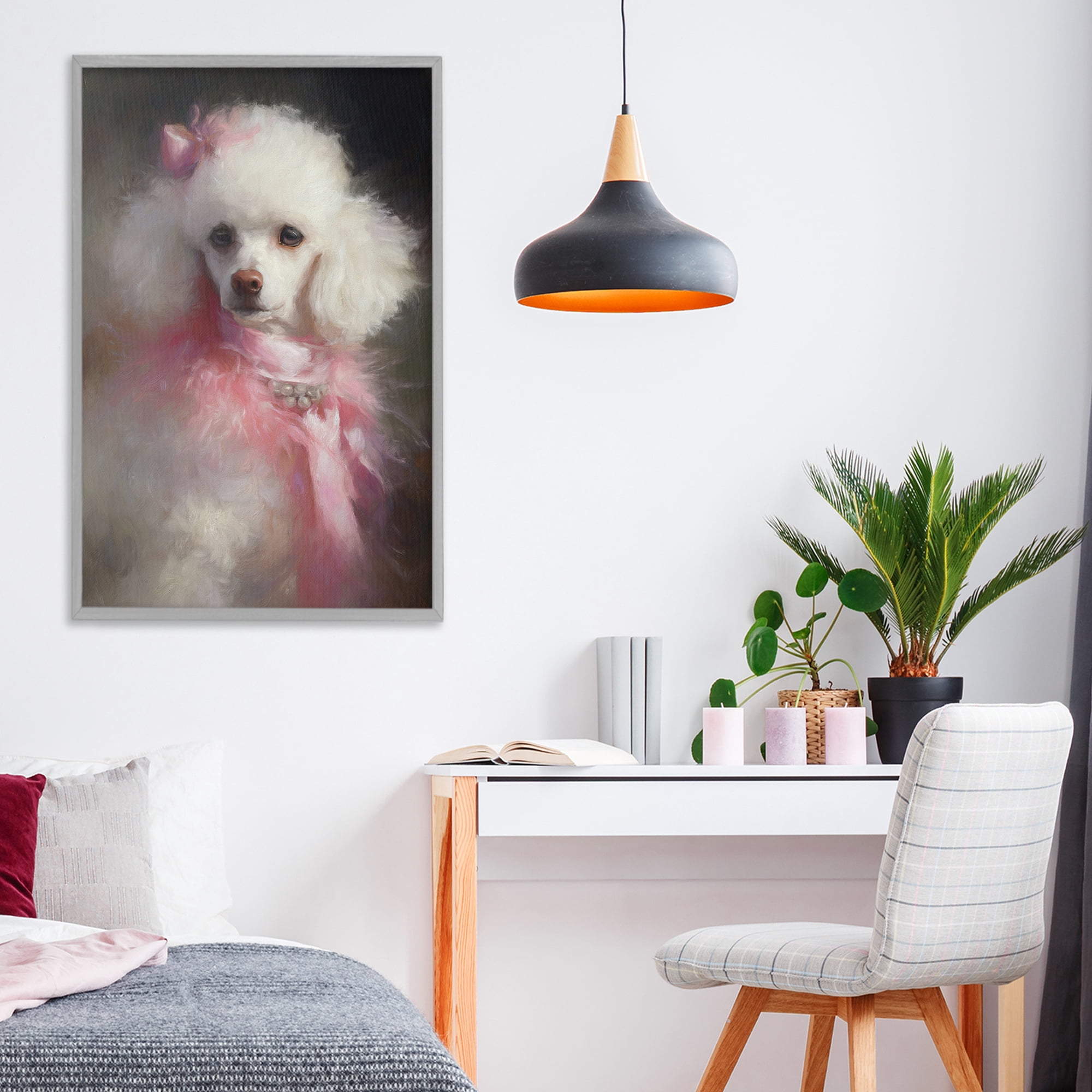Stupell Industries Just A Girl Who Loves Pink Gray Framed Giclee Art, design by Tina LeCour