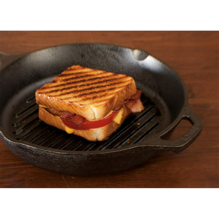 Lodge L8GPA1TS4 10.25 inch Cast Iron Grill Pan with Silicone Handle