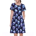 thumbnail image 1 of Disketp crystal Skull para Vestido de Manga Corta para Mujeres, Vestidos de Verano para Mujeres, Casual y Holgado para la Playa, 1 of 6