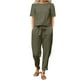 thumbnail image 2 of Conjuntos de dos piezas para mujer de Fnochy: tops casuales de manga corta y pantalones anchos, conjuntos de chándal, 2 of 6
