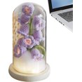 thumbnail image 1 of Lily Of The Valley Lamp, Led Table Lamp For Bedroom, Flower Table Lamp, Flower In Glass Lampshade, Bedside Desk Lamp, Artificial Flower Lamp For Bedro, 1 of 5