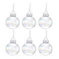thumbnail image 1 of Clear Iridescent Christmas Balls Christmas Baubles Fillable Balls DIY Crafts for 6PCS, 1 of 8