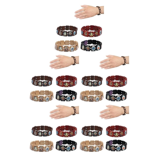 Minnieouse 4 piezas de de madera, brazalete elástico cuadrado, cuerda elástica robusta, apariencia exquisita para el de Pascua, Primera No.1 5piezas Minnieouse CBP230802