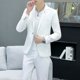thumbnail image 4 of Traje de hombre traje (traje + pantalones) 2024 otoño negocios Color sólido Casual ajustado elegante traje de dos piezas traje de boda Homme, 4 of 5