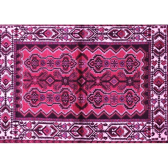 Ahgly Company Indoor Rectangle Persian Pink Traditional Area Rugs, 7' x 9'