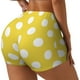 thumbnail image 1 of Fotbe Yellow And White Polka Dot Shorts Sin Costuras – Shorts Deportivos de Cintura Alta para Mujer, Elásticos para Gimnasio, Yoga, Running o Ciclismo-Large, 1 of 8