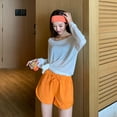 thumbnail image 6 of Korean Summer New Women Shorts Solid Color Wide Leg Loose Casual High Waist Shorts With Pockets, 6 of 6
