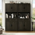 thumbnail image 5 of Homfa 71" Tall Modern Farmhouse Storage Cabinet, Kitchen Pantry with 2 Drawers and Adjustable Shelves, Dark Brown, 5 of 7