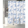 thumbnail image 3 of Split Shower Curtain for Transfer Bench, Purple Blue Bow Ribbon Fabric Shower Curtains for Bathroom, Vintage Modern Art Bowknot Tub Sliding Transfer Bench Waterproof Bath Curtains 72"x96", 3 of 9